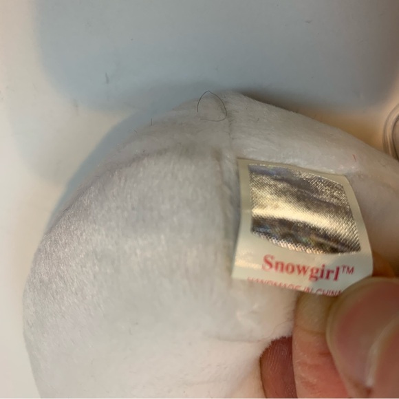 TY Snowgirl  Plush Toy - White, Red, and Green - Picture 8 of 12